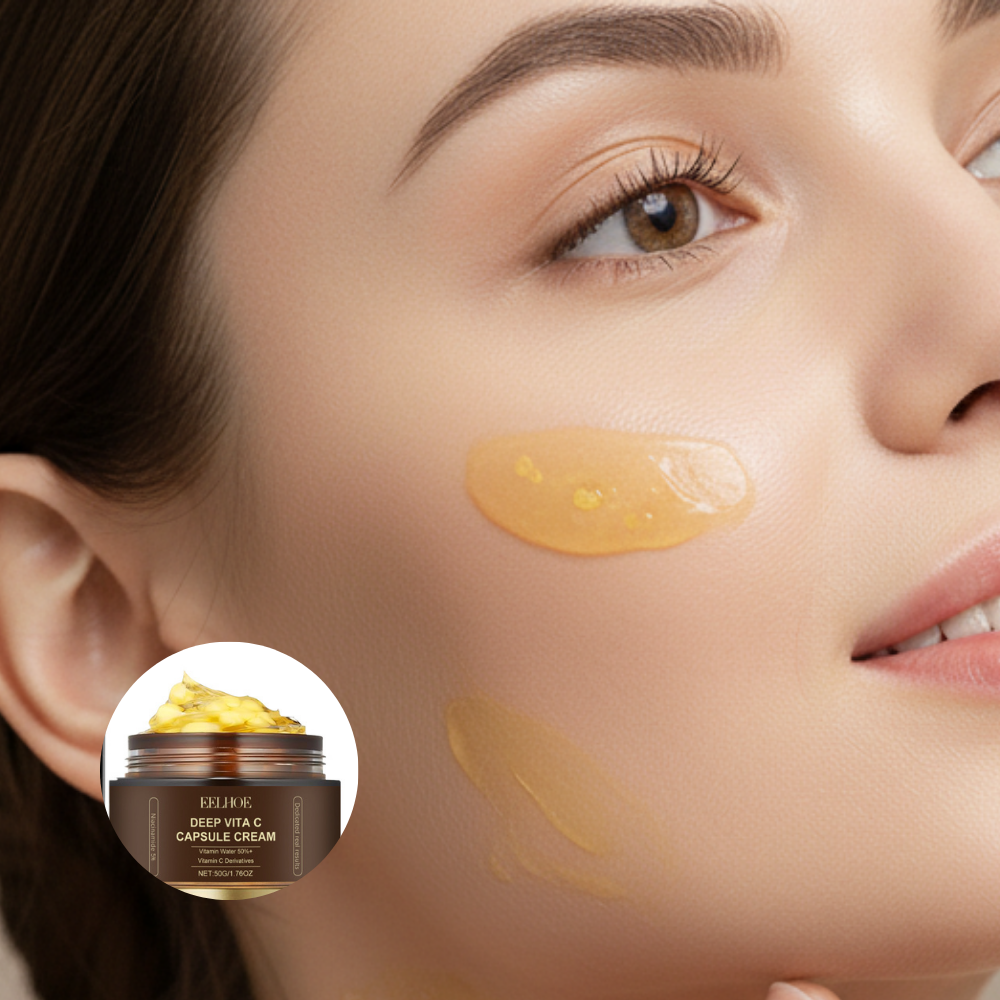 Crema viso con capsule alla vitamina C